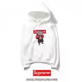 supreme hoodie man women sweatshirt pas cher boxe chat white
